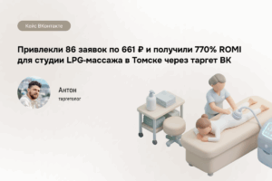 Рекламная кампания LPG массаж: VK Ads, Томск, 86 лидов