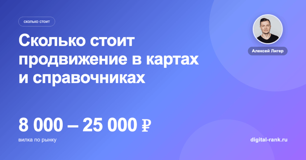 Сколько стоит продвижение в картах и справочниках