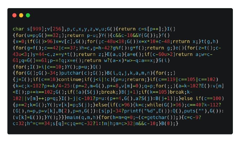 Интерпретатор Python уместился в 1024 байта кода на C